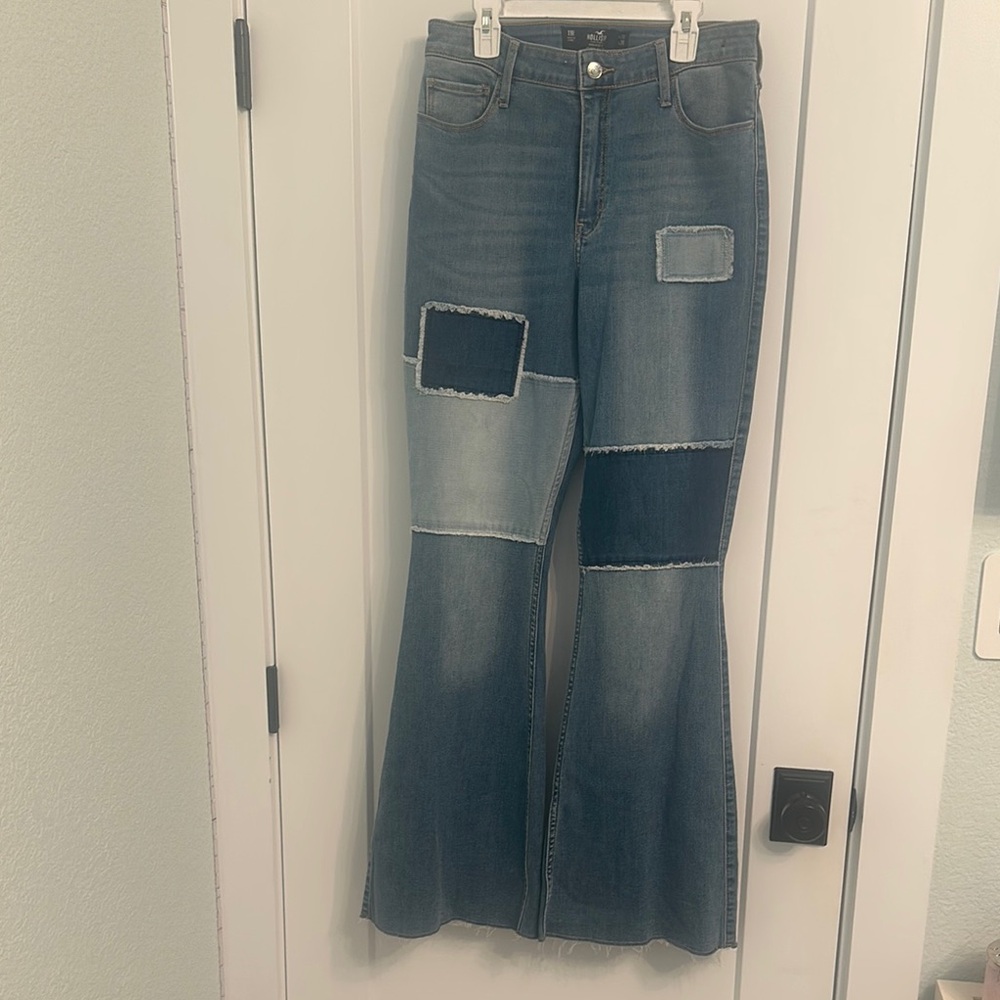 Hollister Blue Flare Wide Leg Jeans